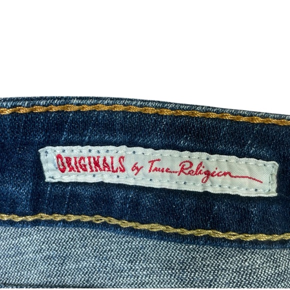 True Religion Jeans Woman 30 Becky Blue Mid Rise Bootcut Flap Pocket Made USA - Picture 5 of 14